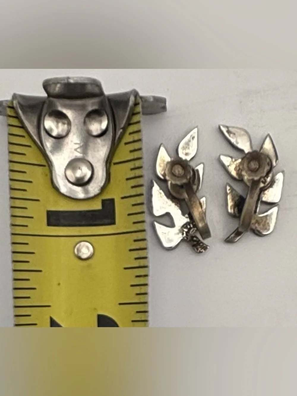 Vintage Taxco Mexican 925 Sterling Silver Turquoise Brooch & Earrings Set - Picture 8 of 8